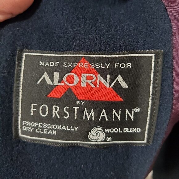 Vintage Alorna by Forstmann Wool Blend Women's Navy Fur Lined Hood Trenc… - Picture 5 of 12